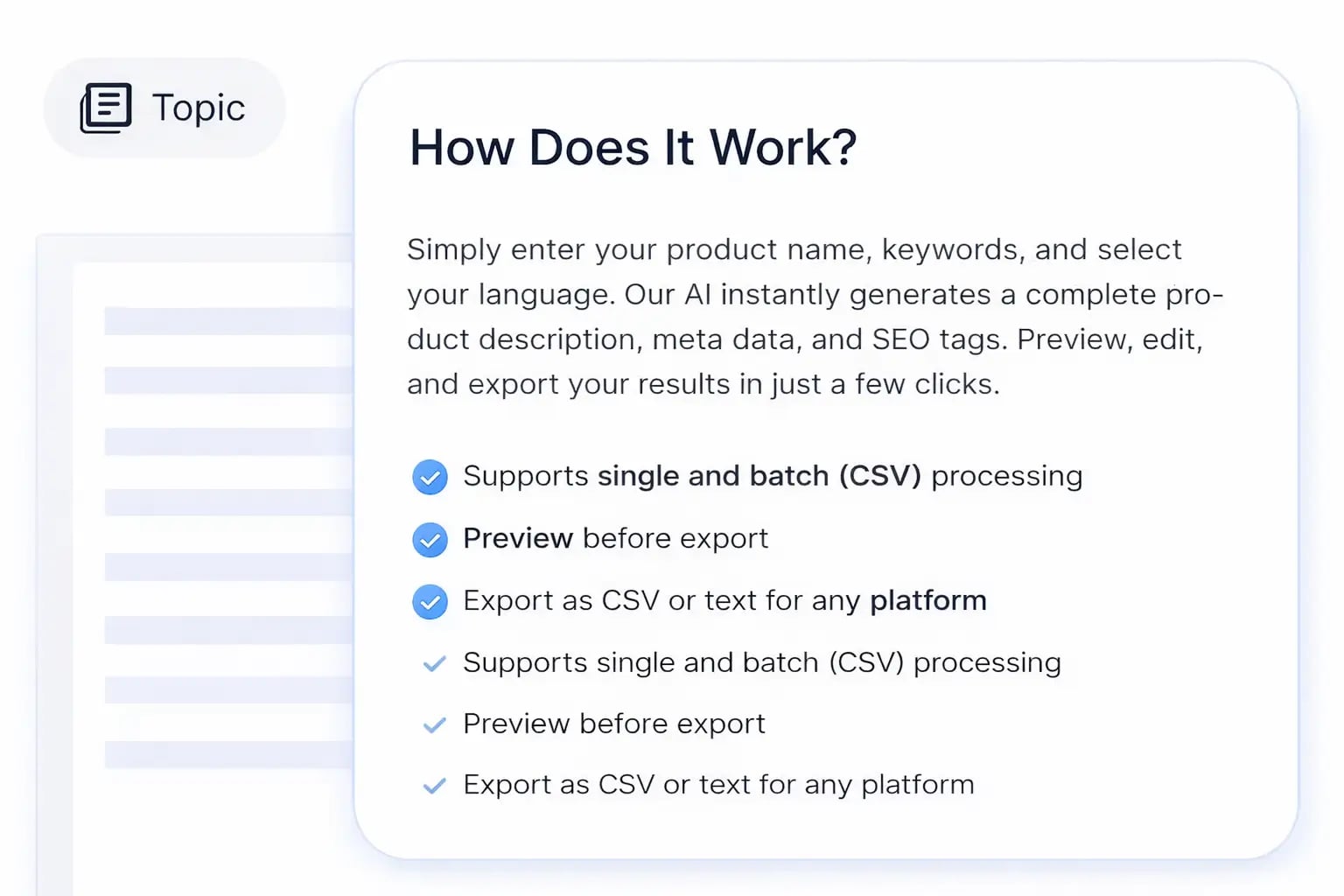 Product Writer Features