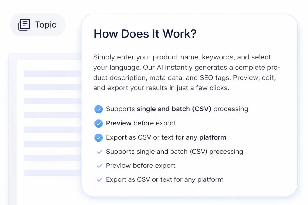 Product Writer Features
